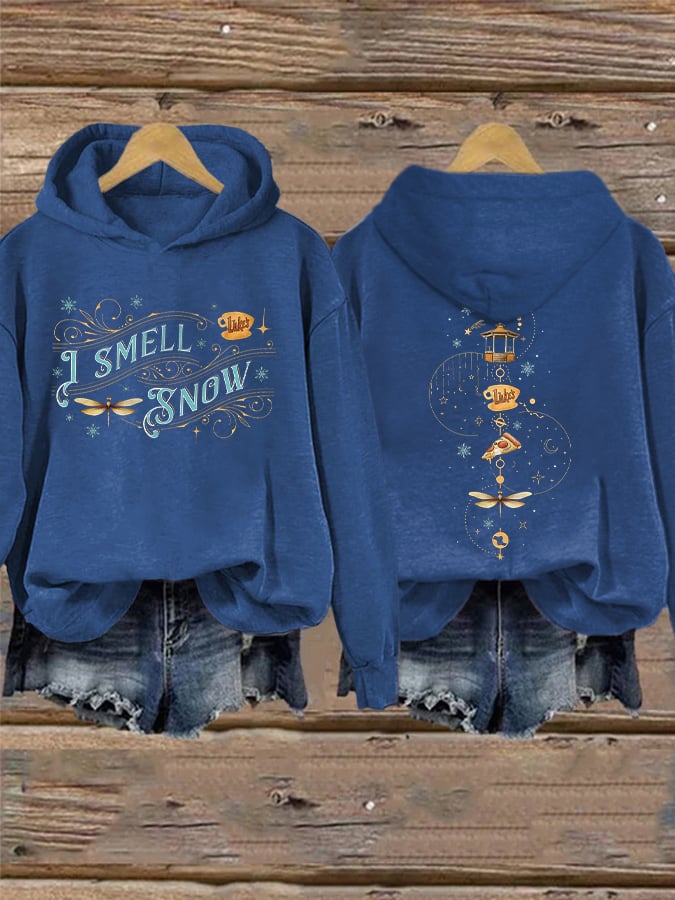 🔥HOT SALE🔥Retro I Smell Snow Luke’s Diner Dragonfly Inn Print Hoodie
