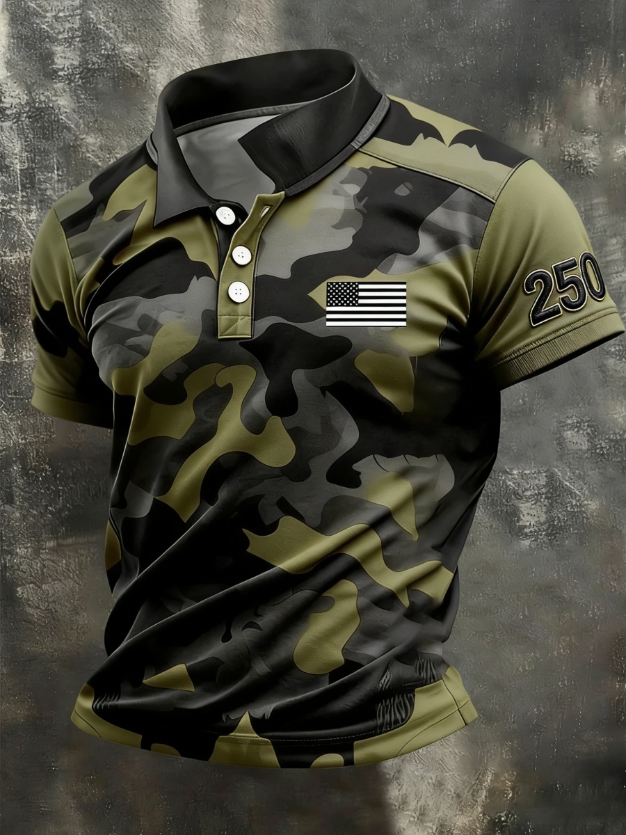 Men's Vintage 250th Anniversary Camouflage Polo Shirt