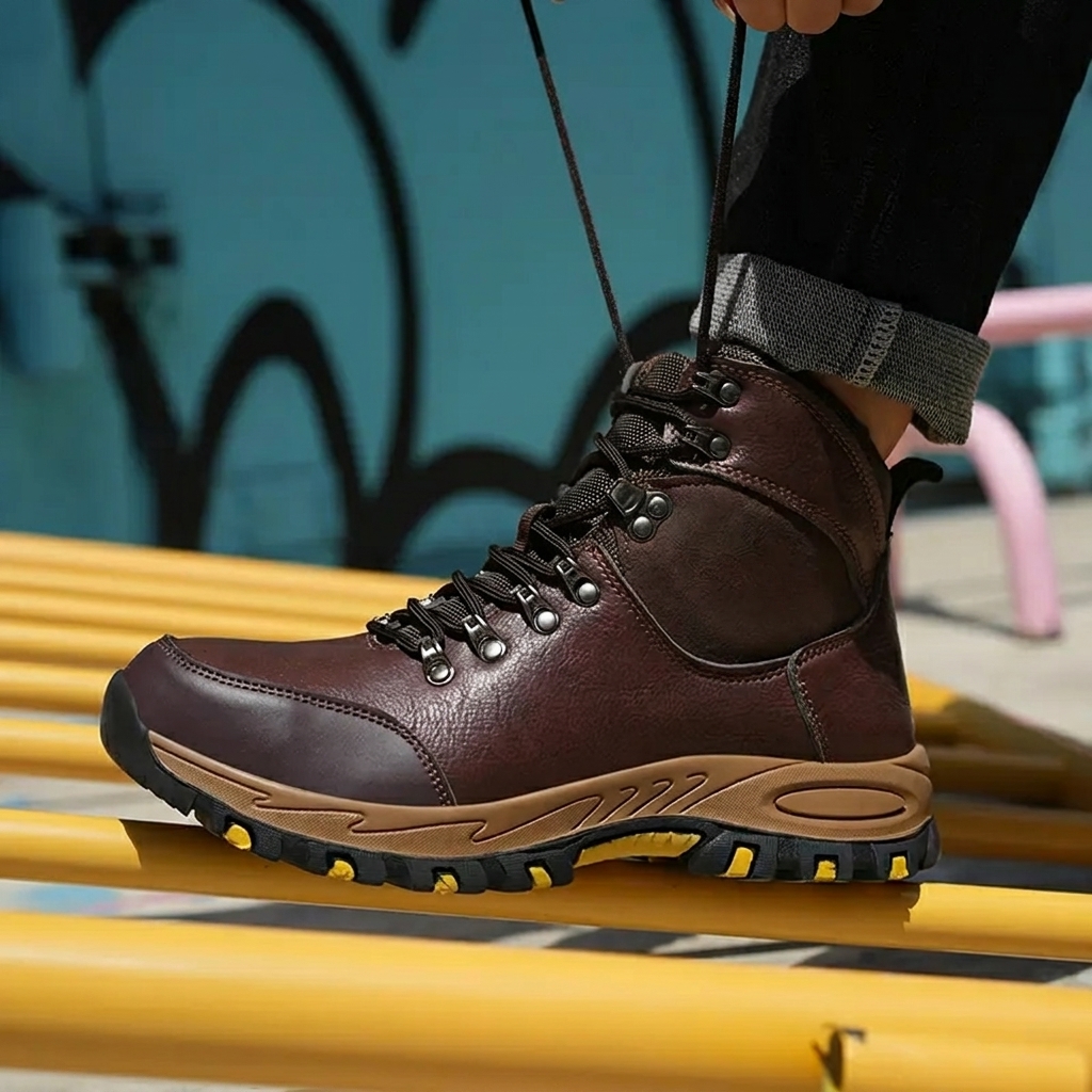 Men's Waterproof Safety Boots – Rugged Steel-Toe Work Boots with Crush and Puncture Resistance