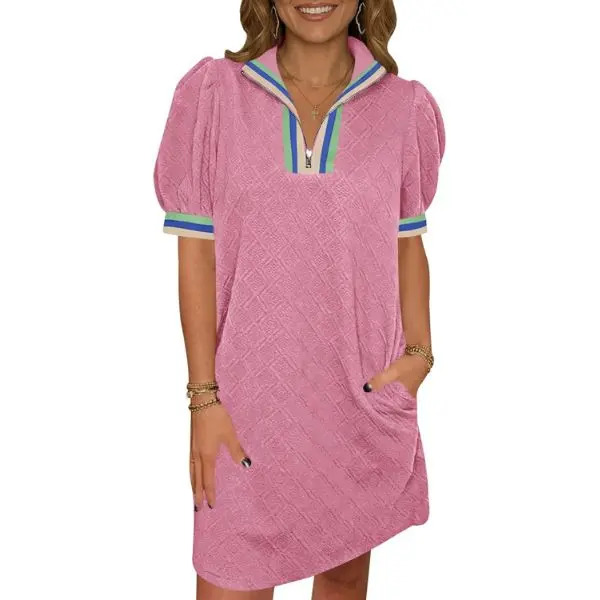 Women's Summer Puff-Sleeve Mini Dress