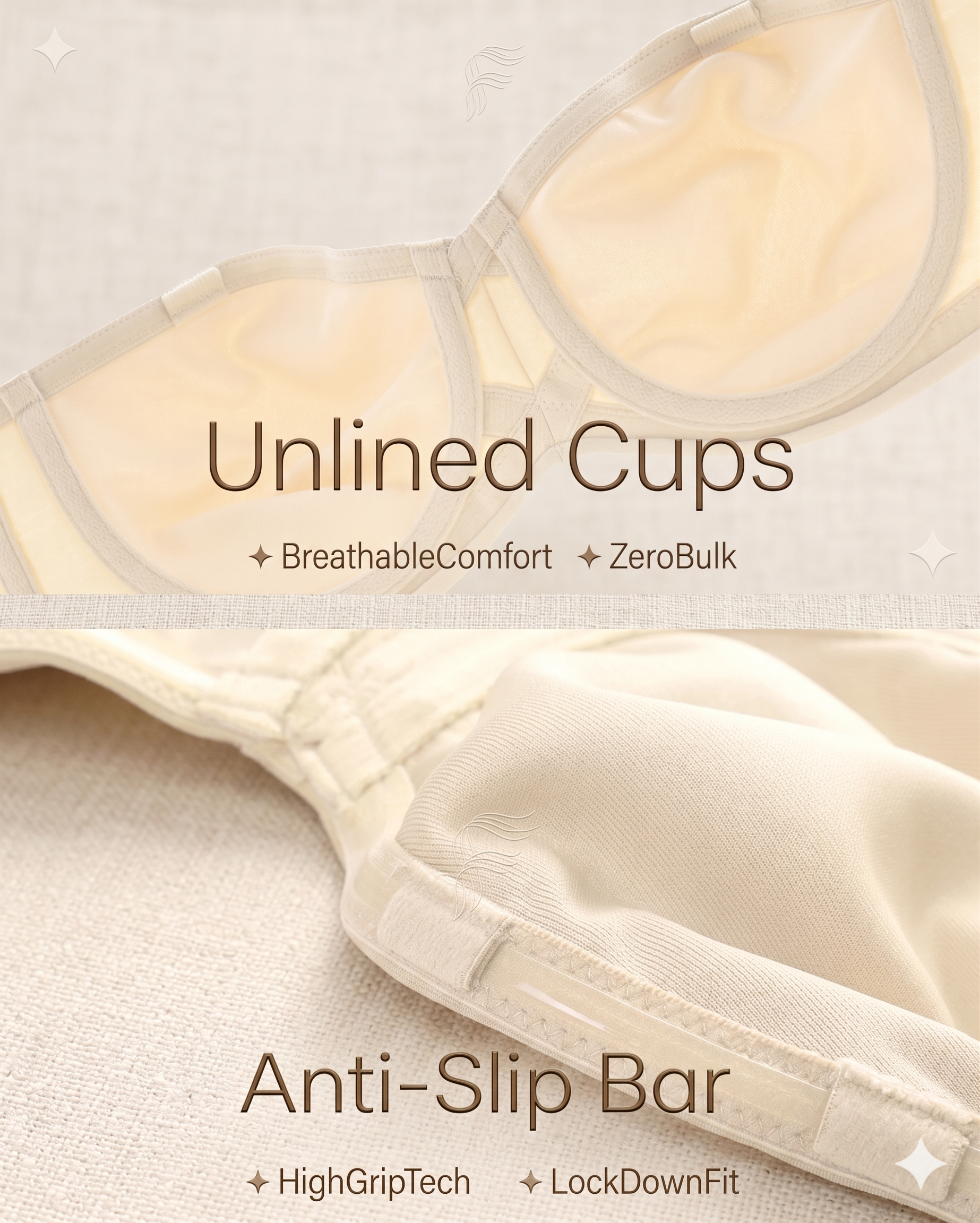 Full Support Non-Slip Convertible Bandeau Bra