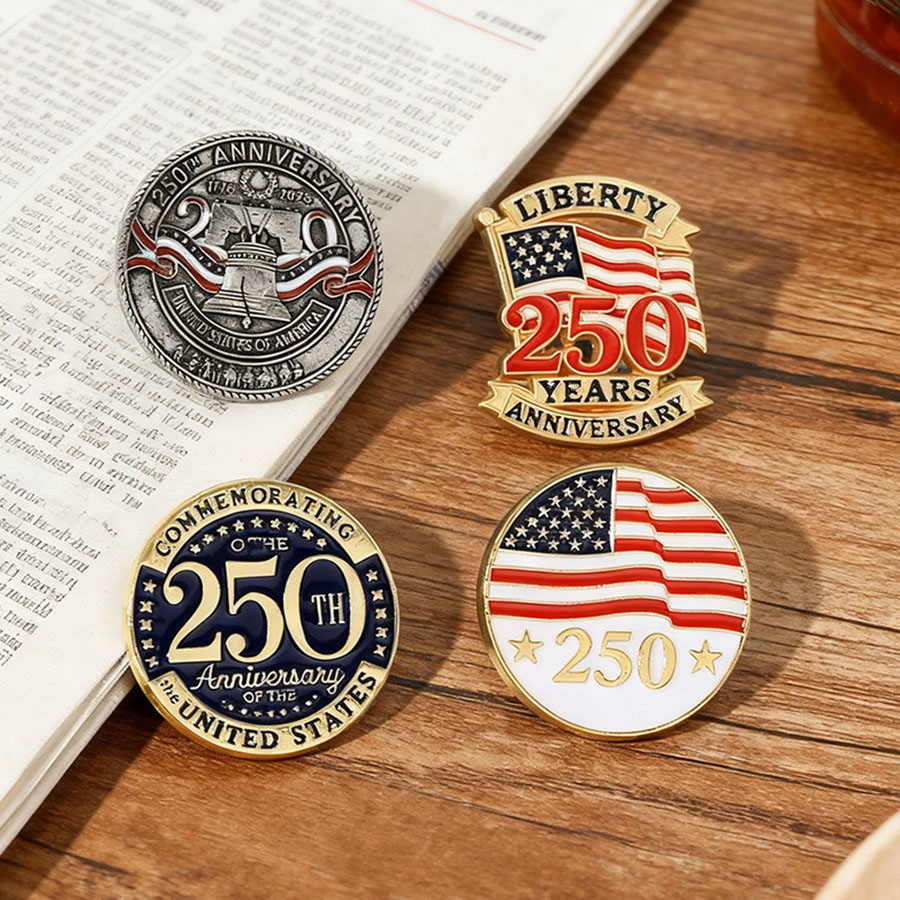 Unisex 2026 Independence Day Environmental Alloy Drop Honor Badge