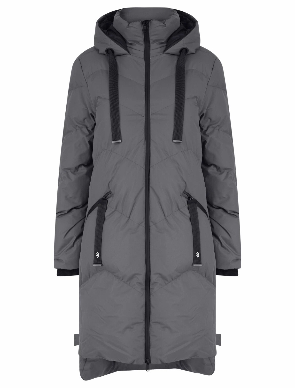 Womens Ladies Long Quilted Padded Winter Coat Hooded Puffer Jacket Zip Pockets
