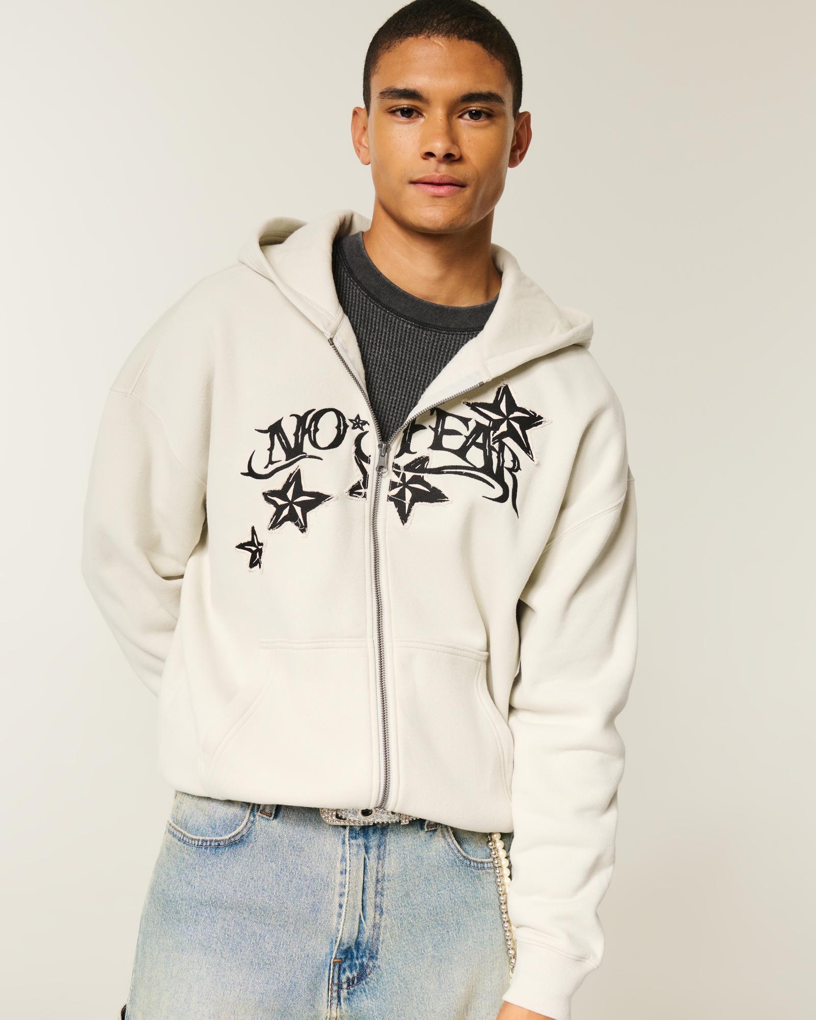 Boxy Zip-Up Hoodie