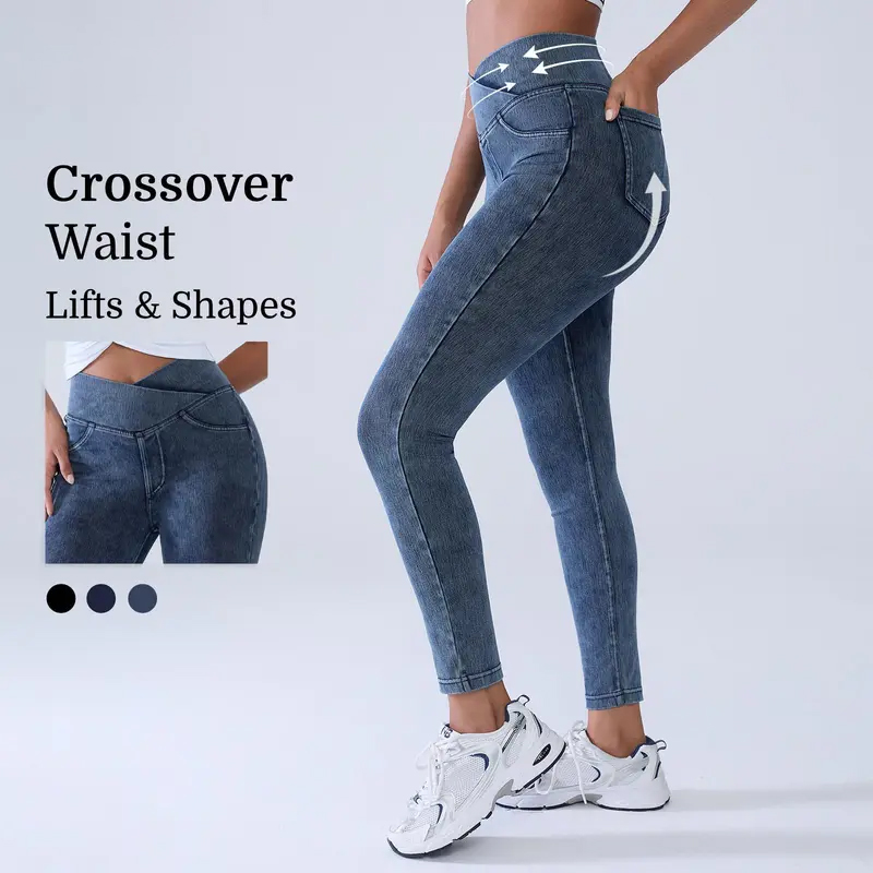 Women’s Skinny Jeans High-Waisted Bootcut Pants (Flare Leg & Illusion Pockets)