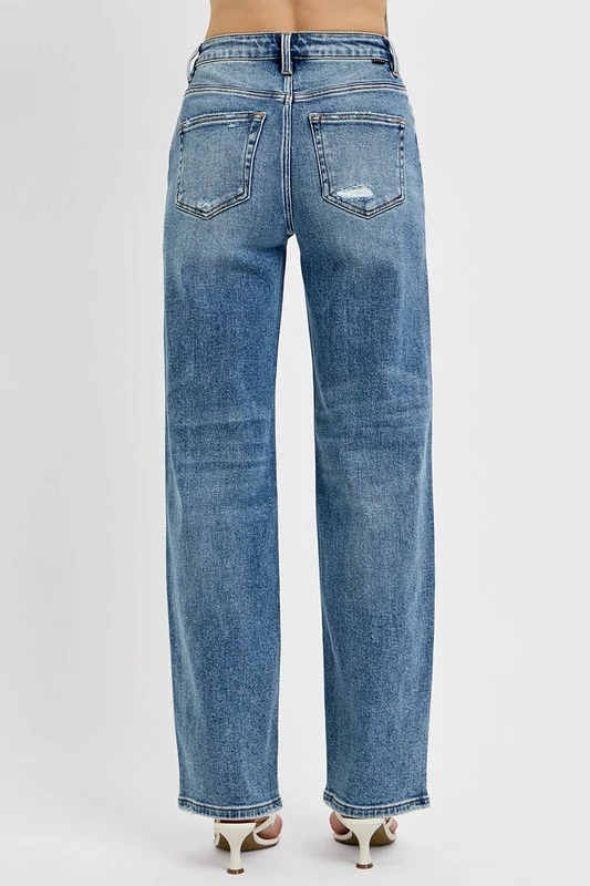 Full Size Distressed Wide Leg Jeans Plus Size