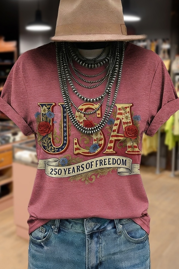 USA Print Short Sleeve T-Shirt