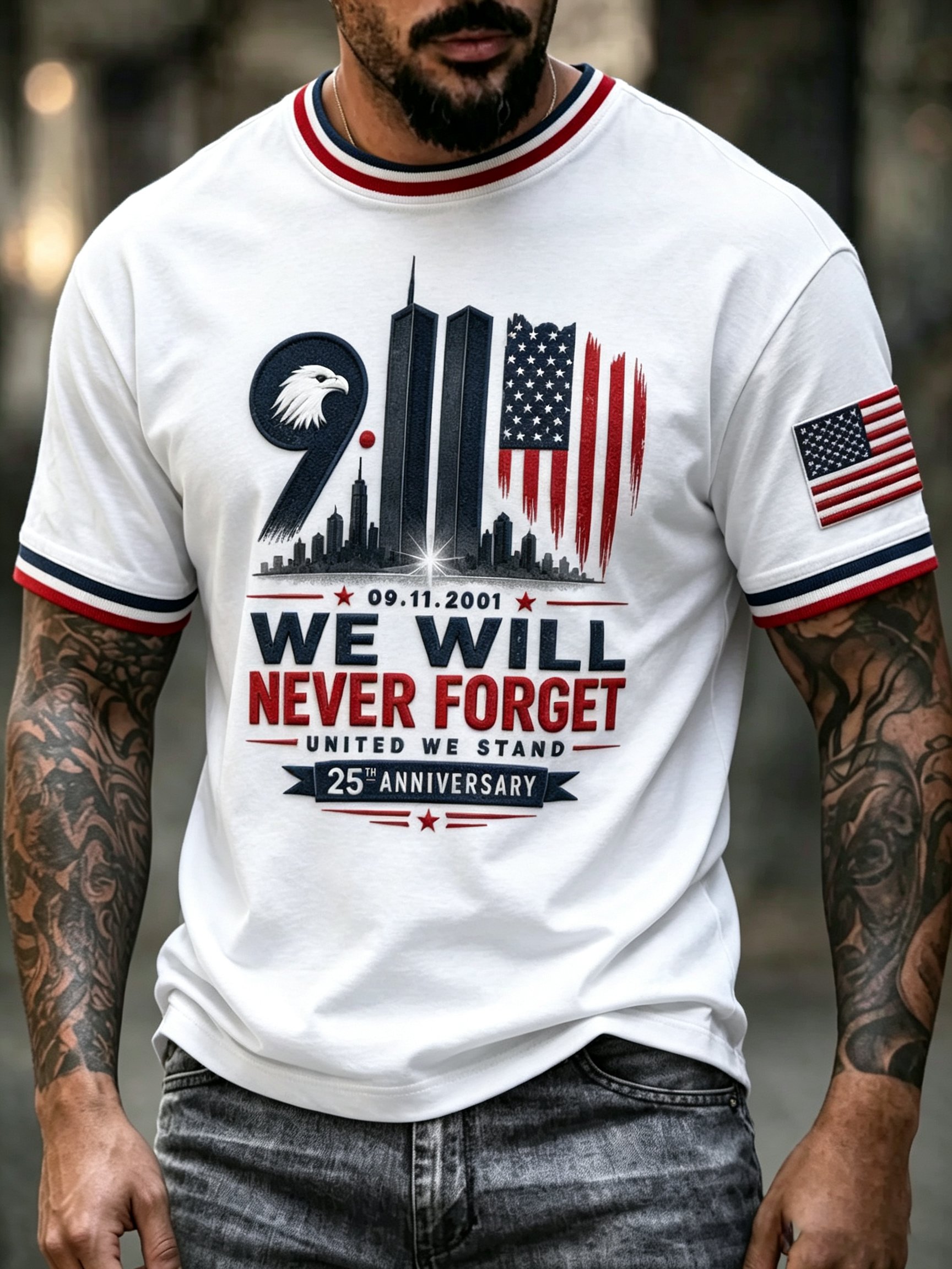 Men's 9.11 Never Forget Printed T-shirt