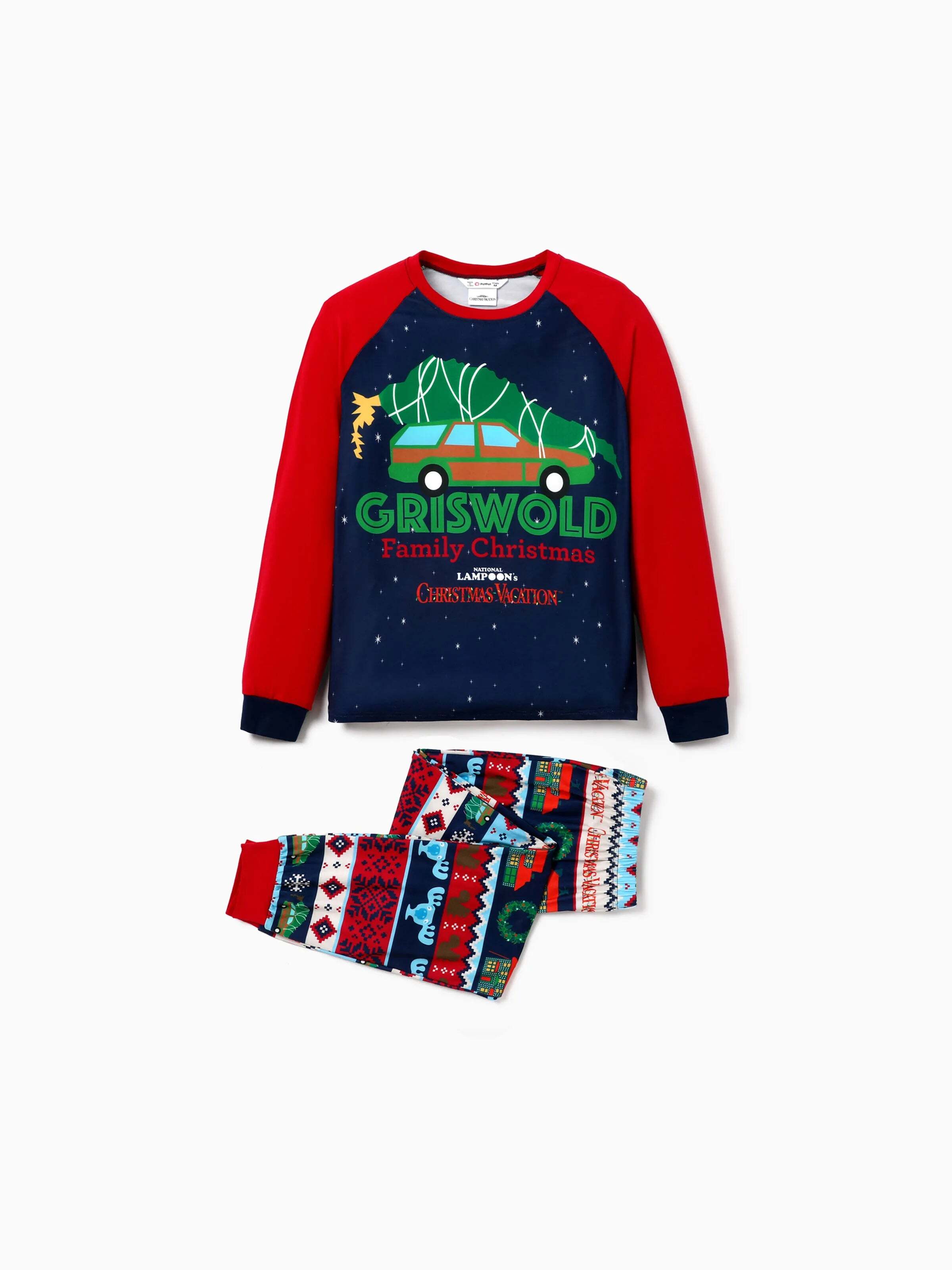 Christmas Vacation Family Matching Character Print Pajamas Sets with Christmas Socks