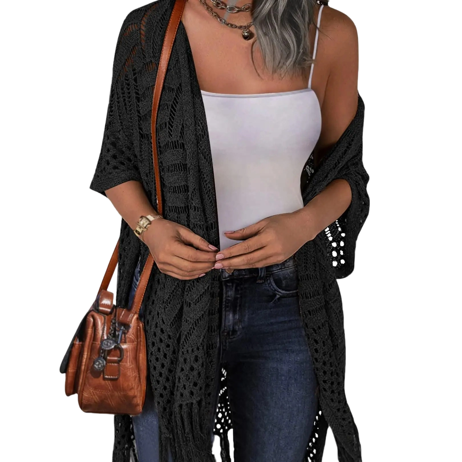 Women's Open Front Kimono Cardigan