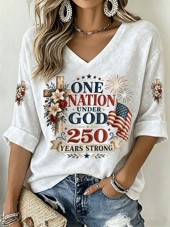 Women's America 1776-2026 Print Casual Top