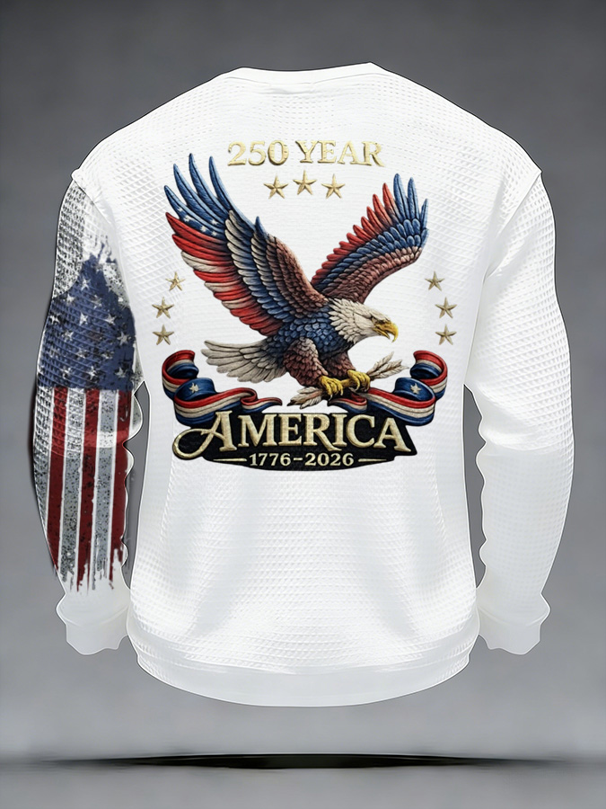 Unisex 250Th Anniversary Celebration Waffle Round Neck Long Sleeve T-Shirt