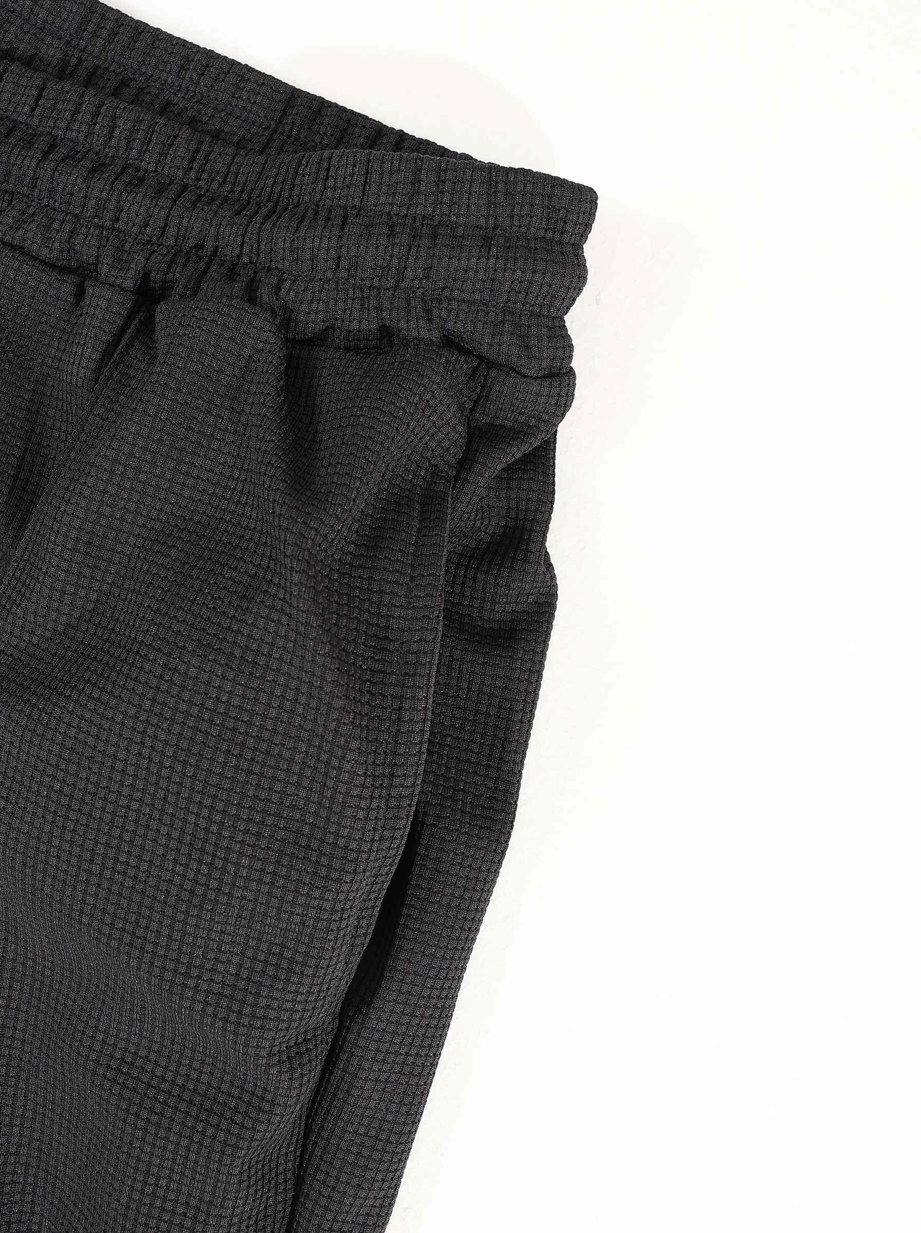 Men's 2-Piece Athleisure Wear Set - Solid Half-Zip Long Sleeve Jacket & Top-Stitching Waffle Pants