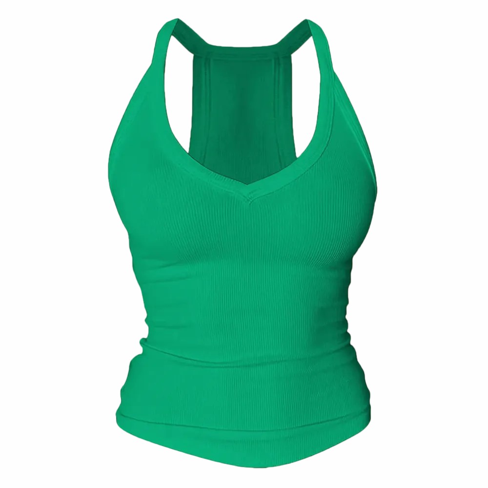 Built-in bust support, sleeveless backless slim-fit basic tank top