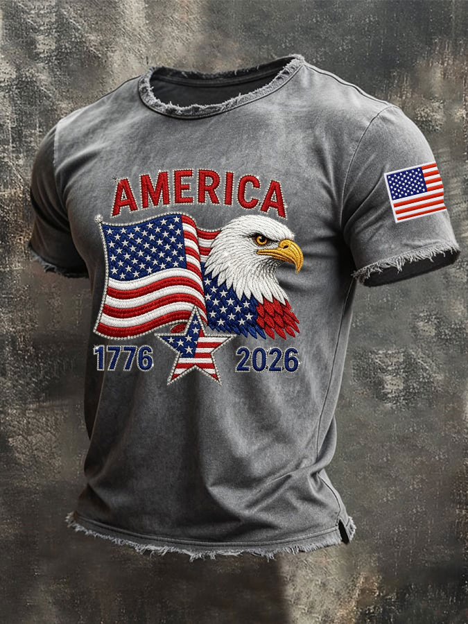 Men'S America Flag Printed Casual T-Shirt