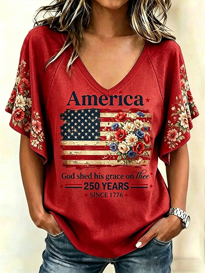 Women's American 250th Art Print T-Shirt