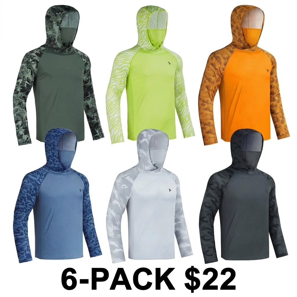 Men UPF 50+ UV Protection Long Sleeve Lightweight Quick Dry Moisture Wicking Breathable Athletic Activewear