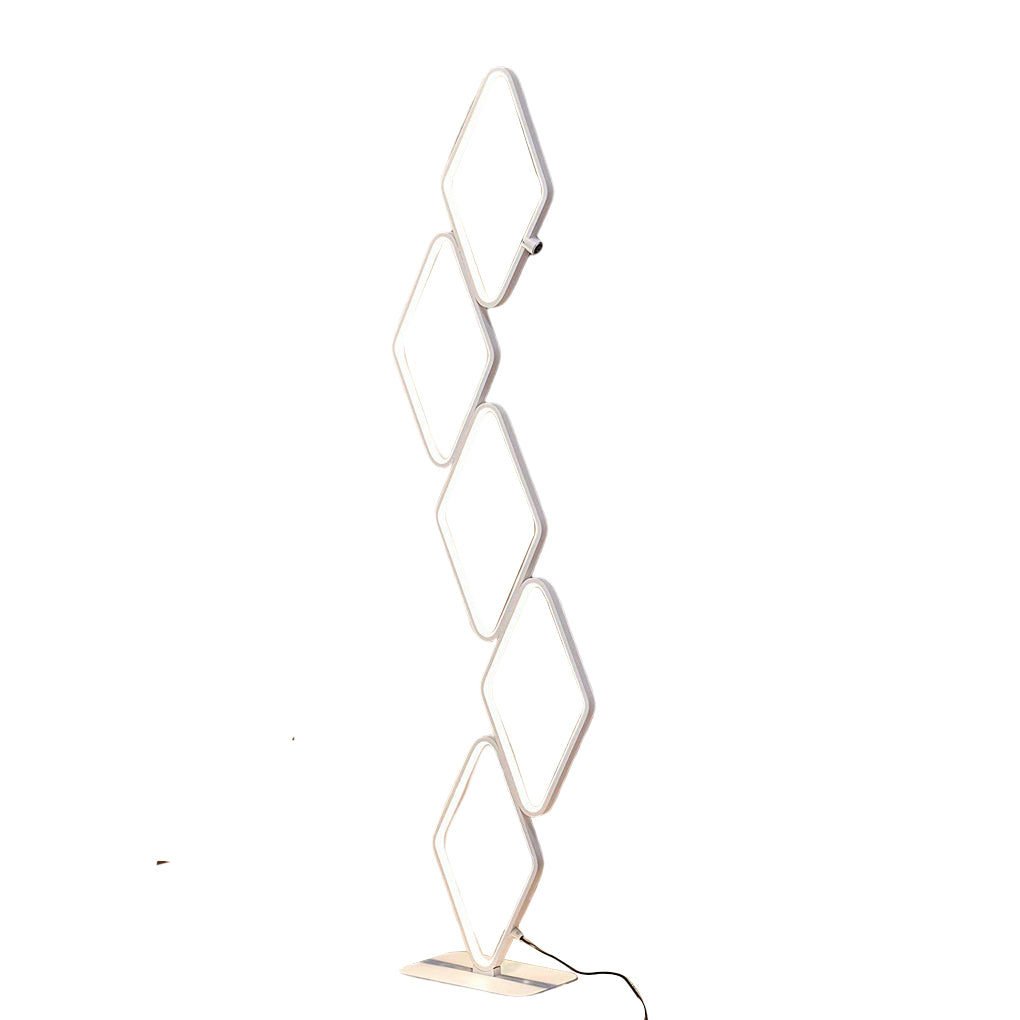 5 Rhombic Rings Touch Three Step Dimming LED Modern Floor Lamps Tall Lamp
