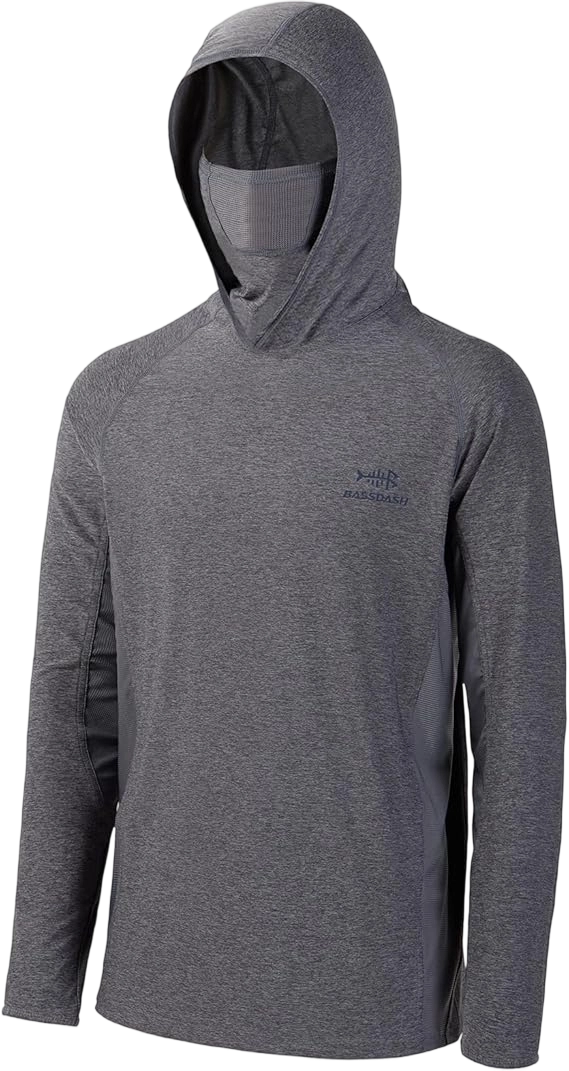 ☀️☀️UPF 50+ Men’s Long Sleeve Fishing Shirt with Mask UV Neck Gaiter Hoodie