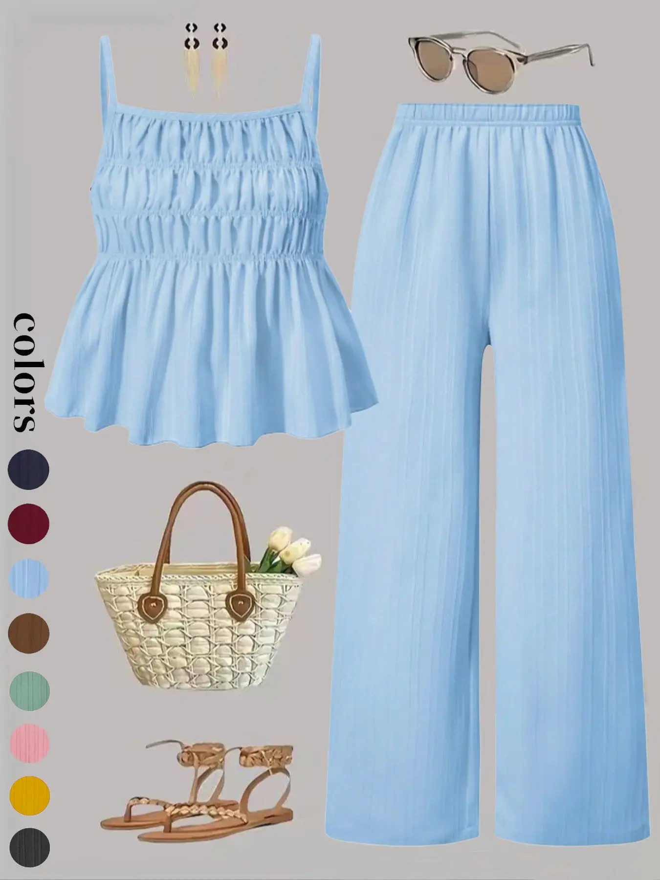 Women's Effortless Cami & Wide Leg Pants Set