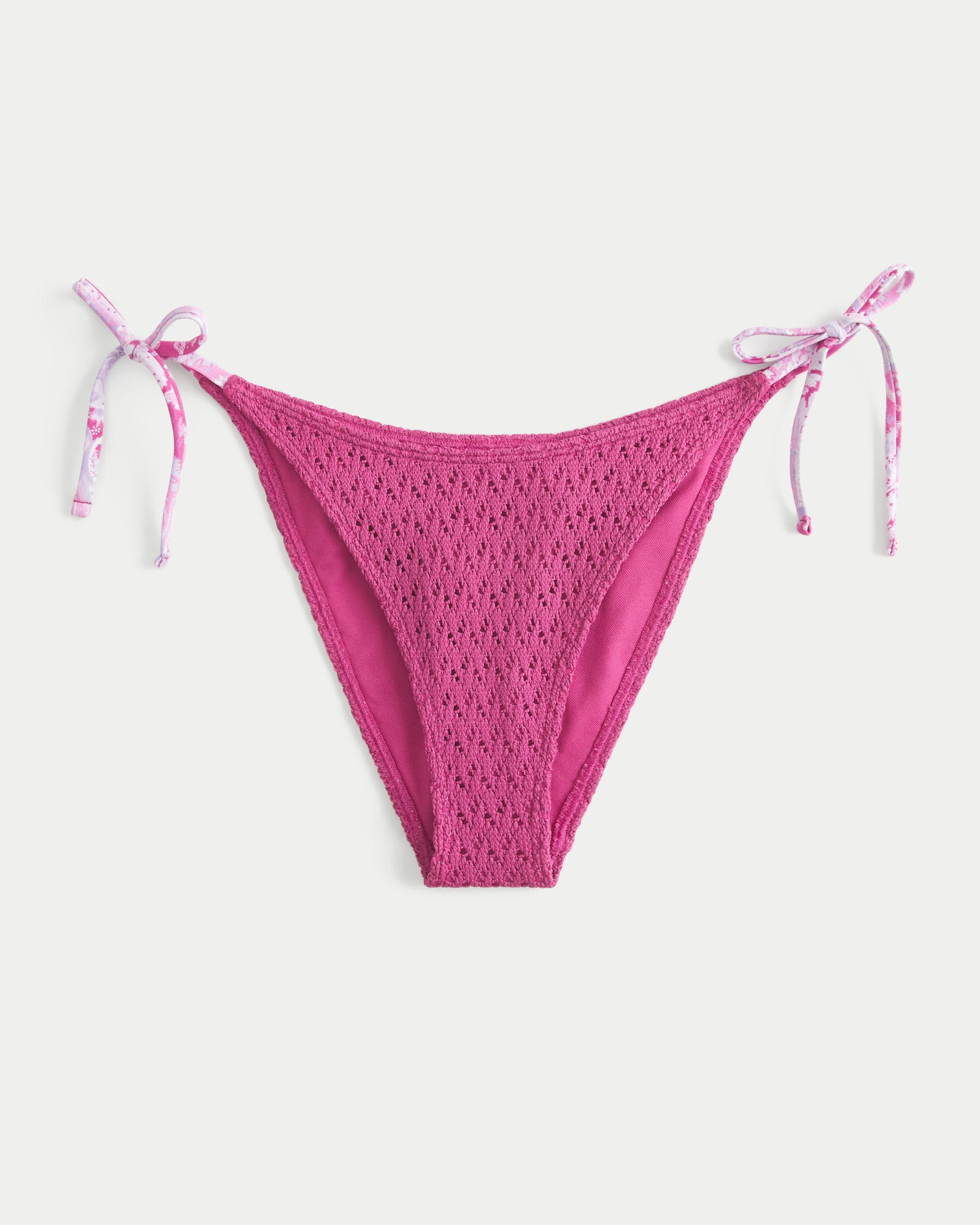 Stitched Trim Side Tie Cheeky Bikini Bottom