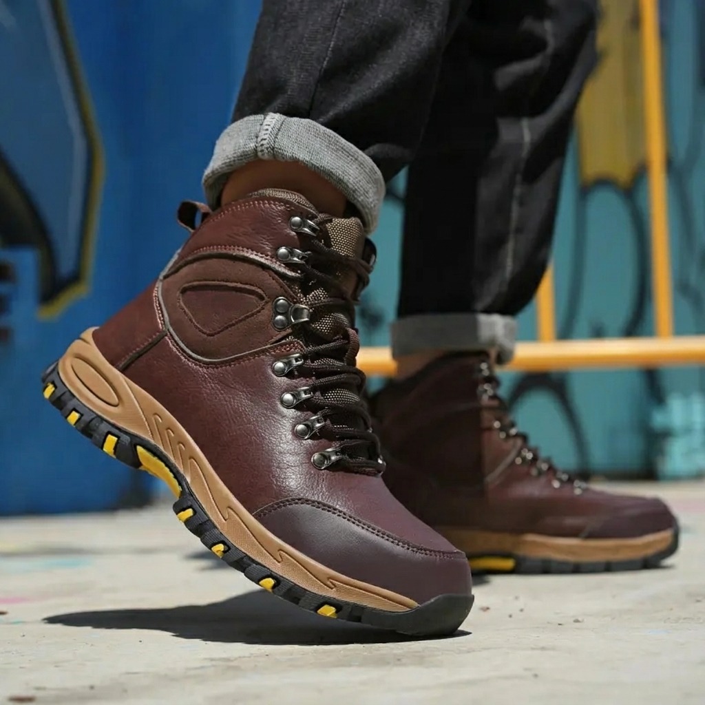 Men's Waterproof Safety Boots – Rugged Steel-Toe Work Boots with Crush and Puncture Resistance