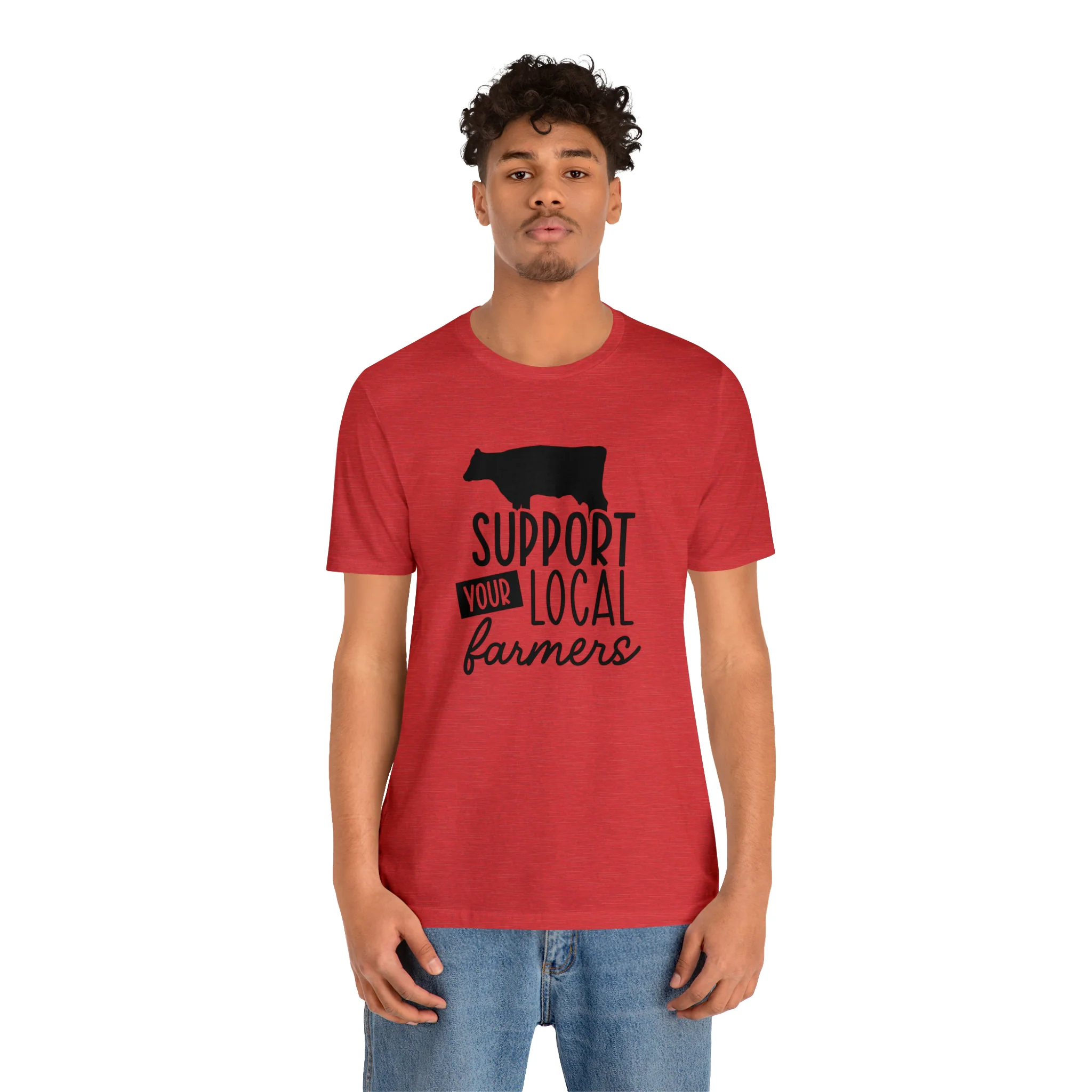 Support Farmers Cattle Unisex Jersey Short Sleeve Tee