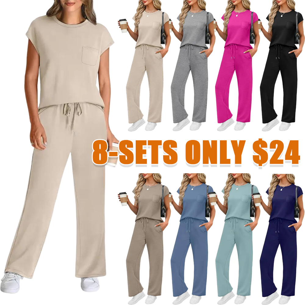 Women's Cap Sleeve Casual Lounge 2 Piece Set
