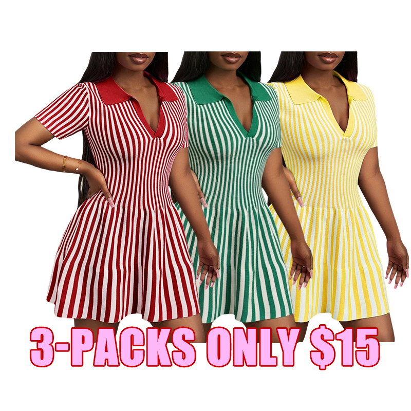 Elegant Pleated Knit Mini Dress