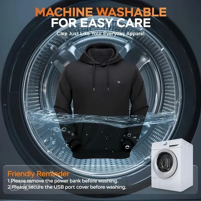 Men’s Smart Heated Hoodie with 5-Zone Heating & Adjustable Temperature