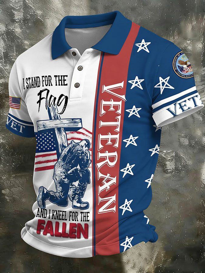 Men'S Independence Day 250Th Anniversary Printed Polo Shirt Short Sleeve