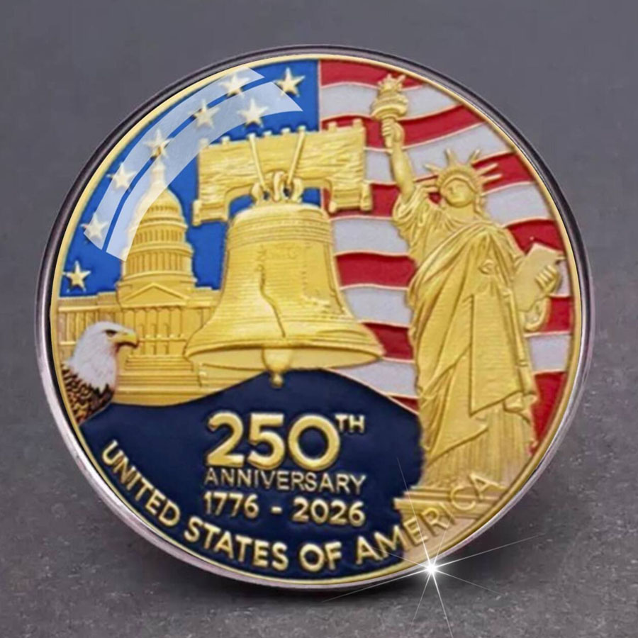 United States of America Commemorative Stainless Steel Brooch