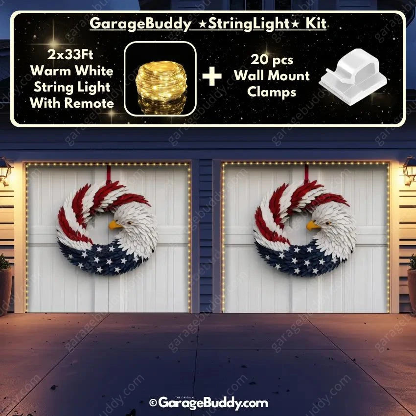 Patriotic Eagle Wreath | Patriotic Garage Door Cover
