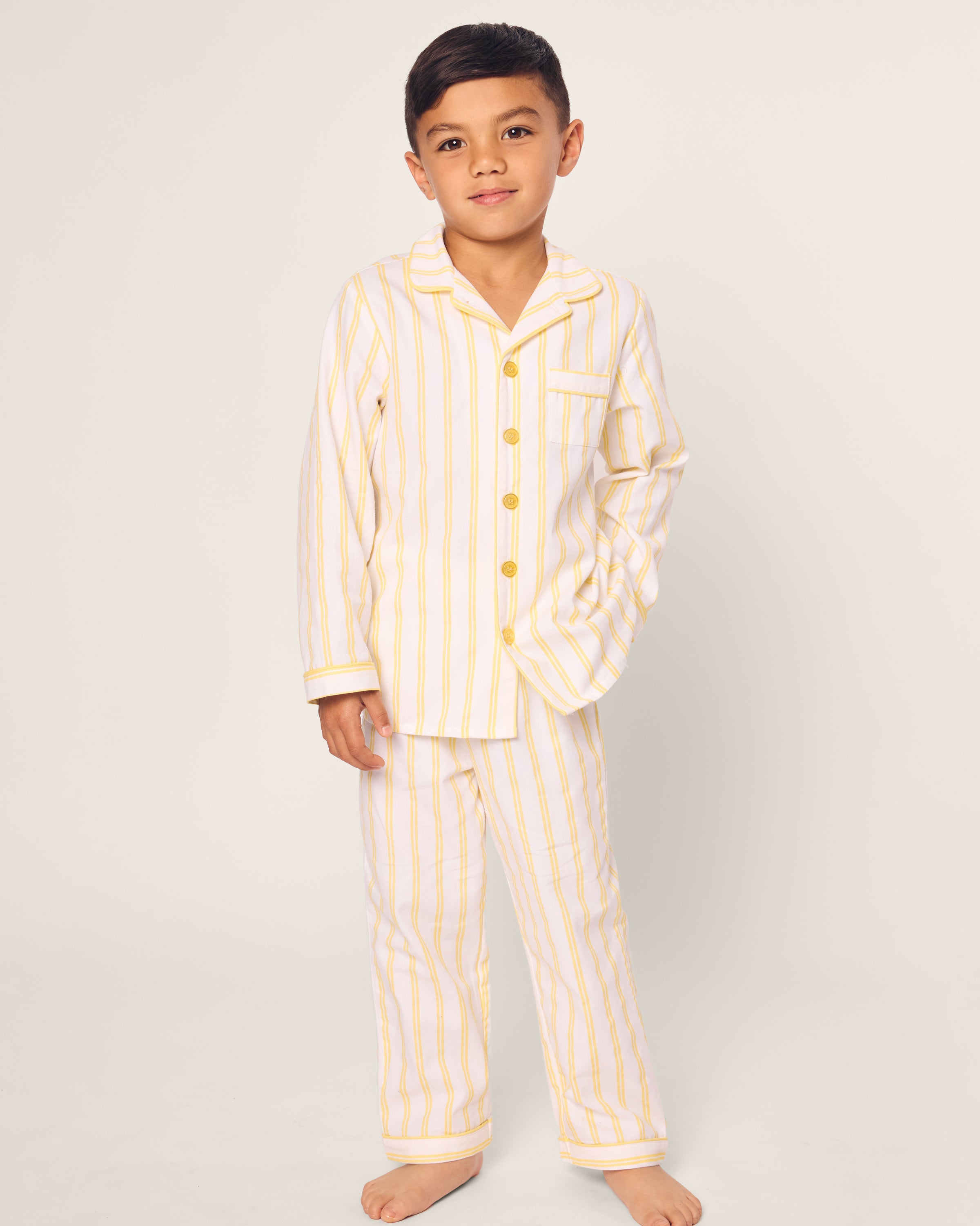 Kid's Twill Pajama Set in Sunny Stripe