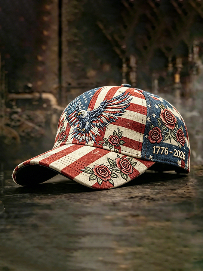 Unisex Retro US 250th Anniversary Art Printed Casual Baseball Cap