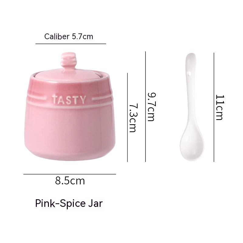 Colorful Nordic Style Ceramic Serving Jar with Spoon
