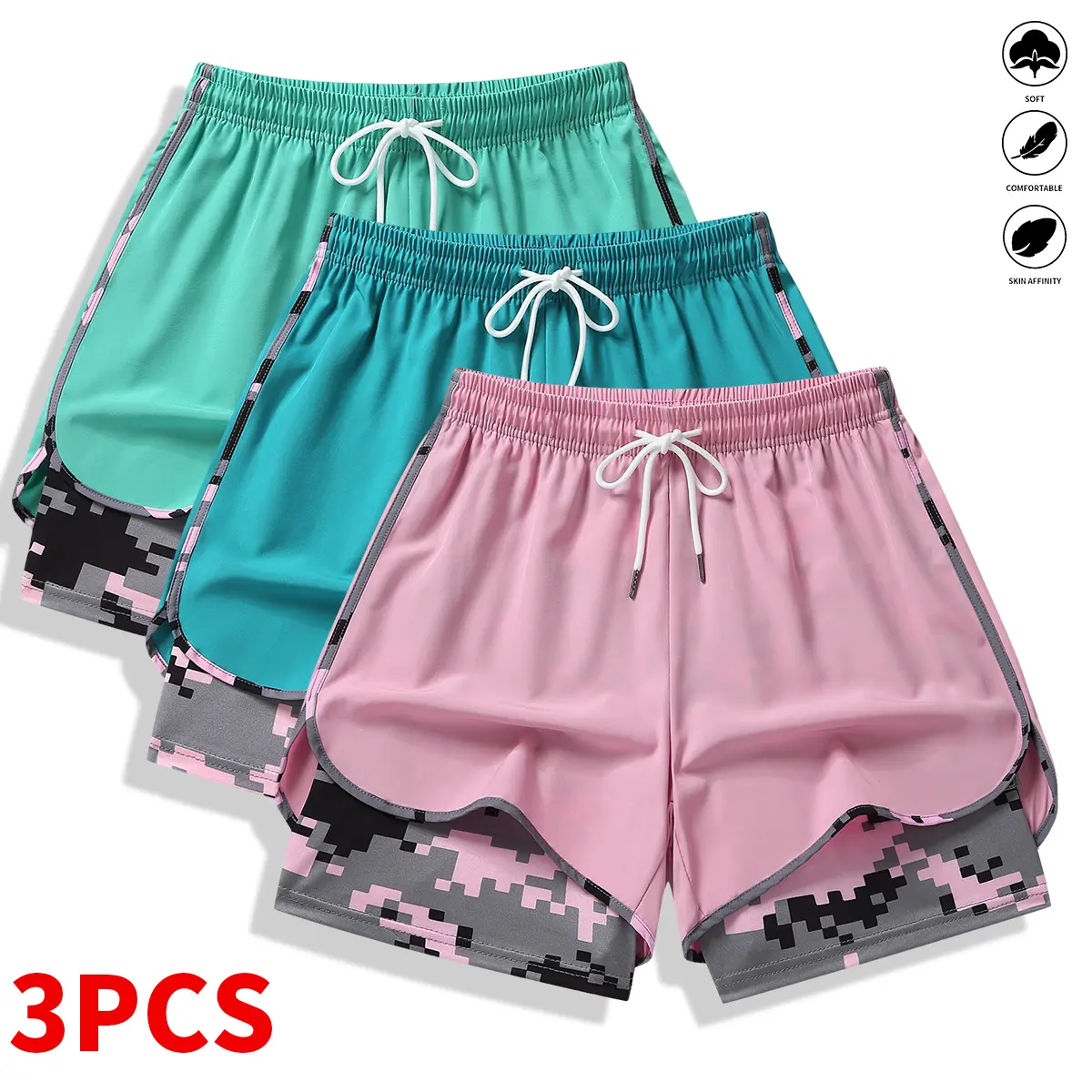 3-pack women’s casual athletic shorts