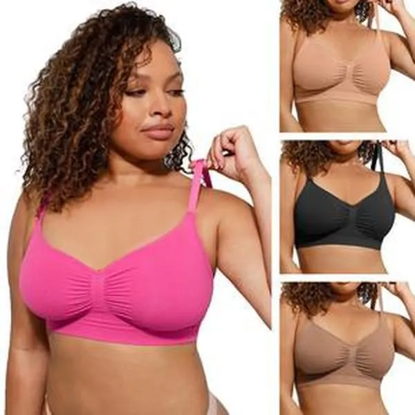 Women's Wireless Bra Comfort Bralettes No Underwire Unlined Cami Bra Seamless Tshirt Bras Sports Bra