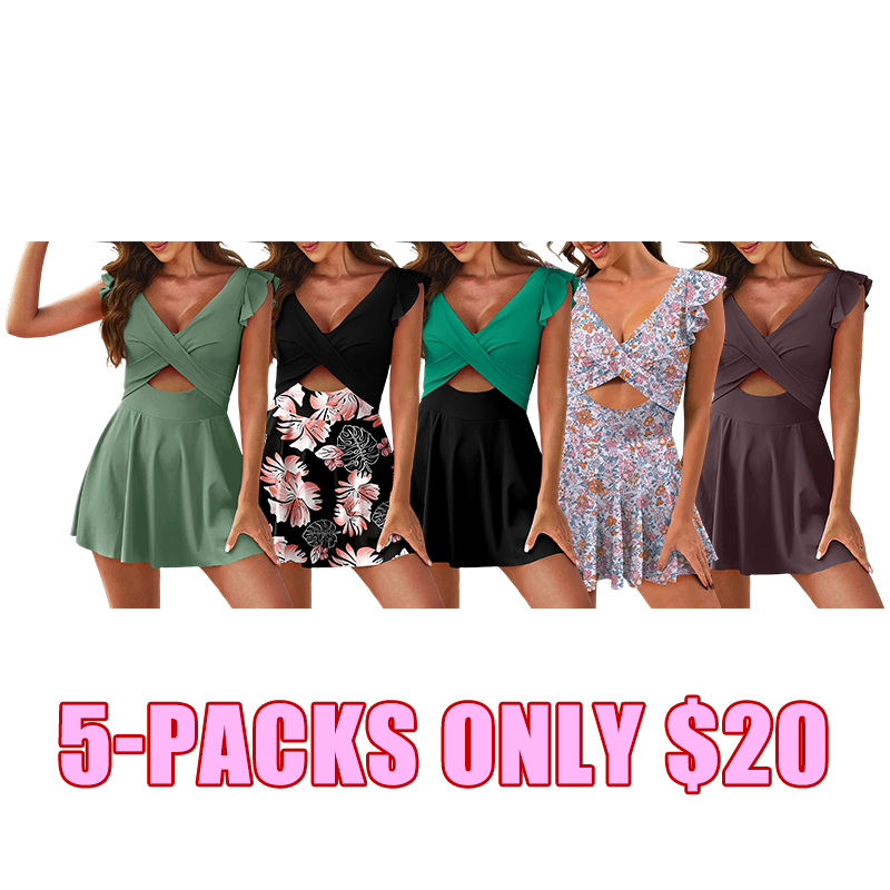 Ruffle Cutout Tummy Control One-Piece Swimsuit