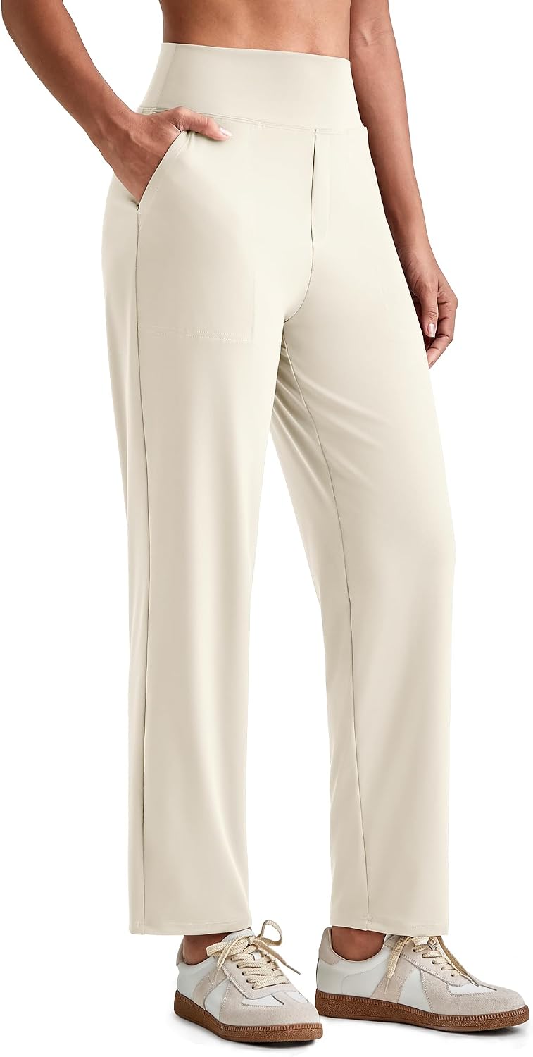 Womens Ankle Dress Yoga Pants with Pockets Stretchy Business Casual Slacks Work Trousers Travel Pant