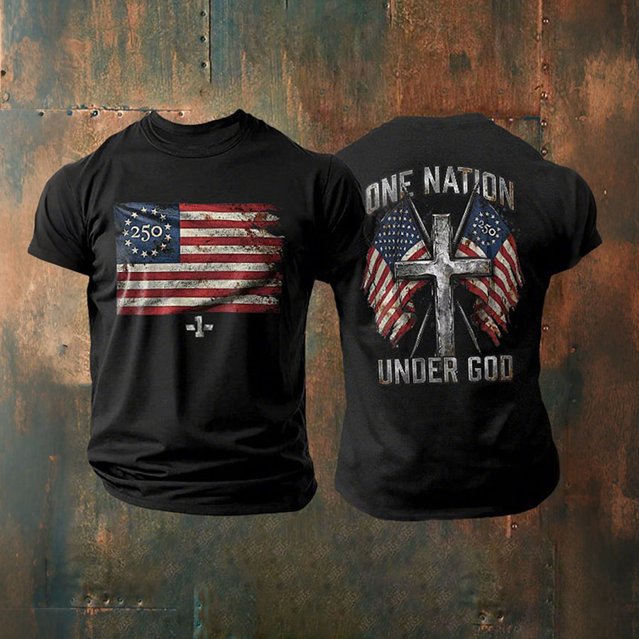 Men'S American Flag Commemorative 250Th Anniversary Classic Pattern Short Sleeve T-Shirt