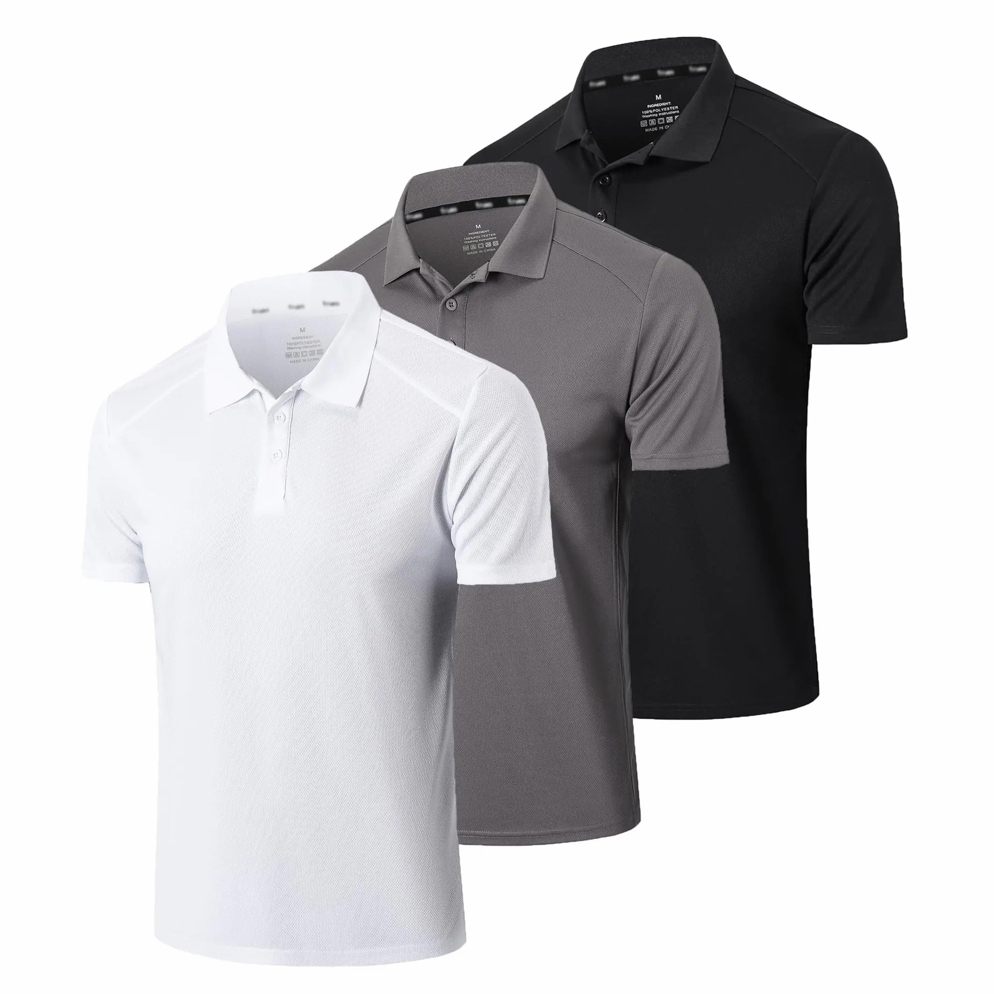 Men's Moisture Wicking Polo Shirt – Breathable Athletic Short Sleeve Collared Top