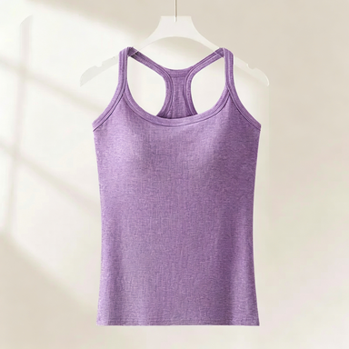 Women's 8-Pack Ribbed Built-in Bra Tank Top – Racerback Cropped Camisole with Removable Pads Wireless Supportive Yoga Top
