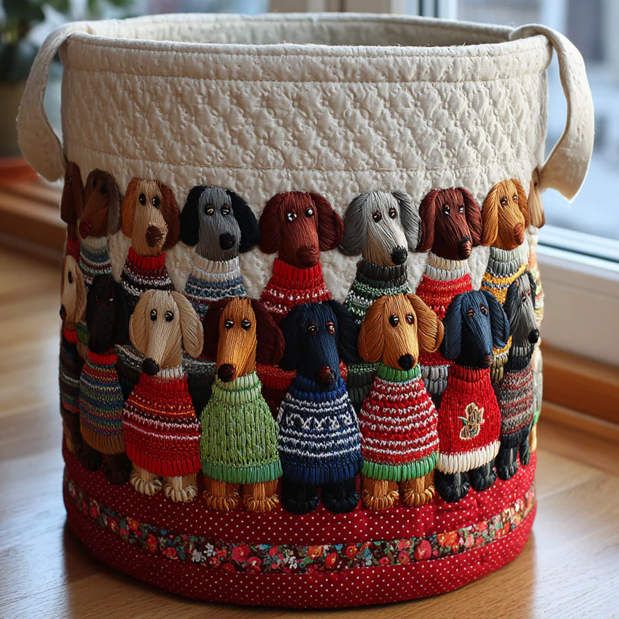 Hot-selling Dog-Themed Quilted Laundry Baskets in Various Styles