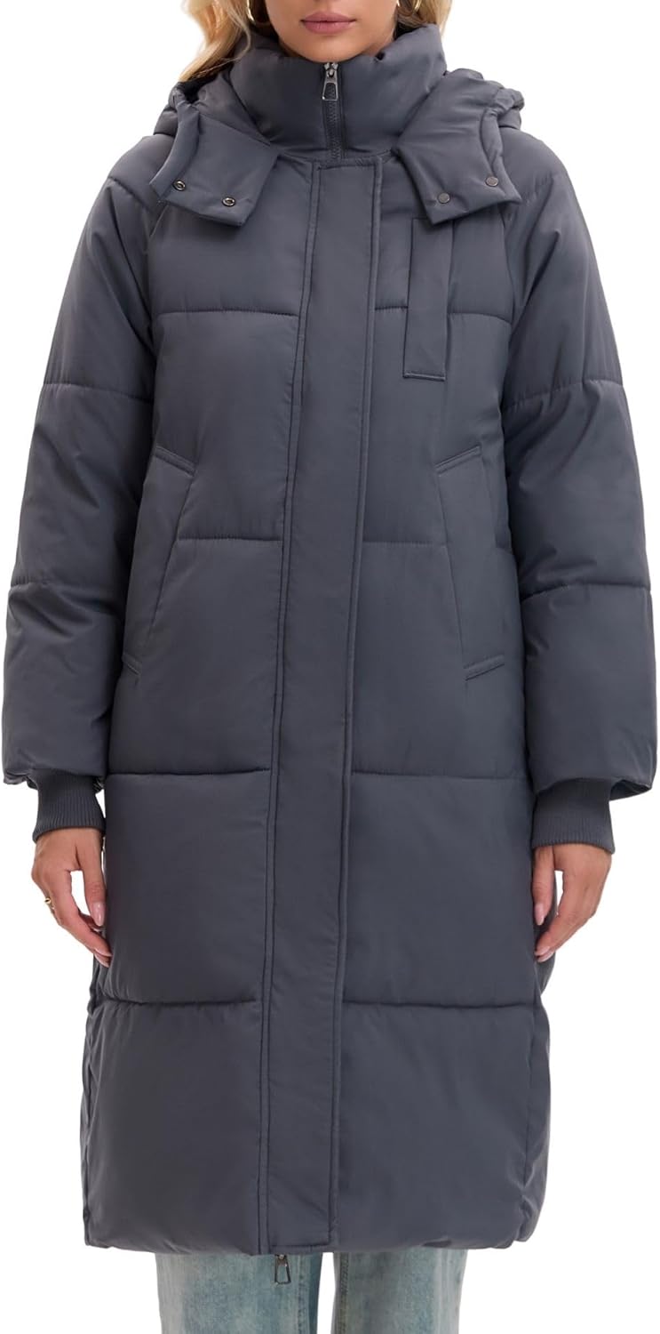 Long Puffer Jacket for Women,2024 Thickened Winter Coat Hooded with Deep Pockets, Ladies Warm Winter Jacket