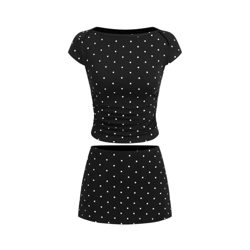 Women's Solid-Color Tank Top & Skirt Two-Piece Set