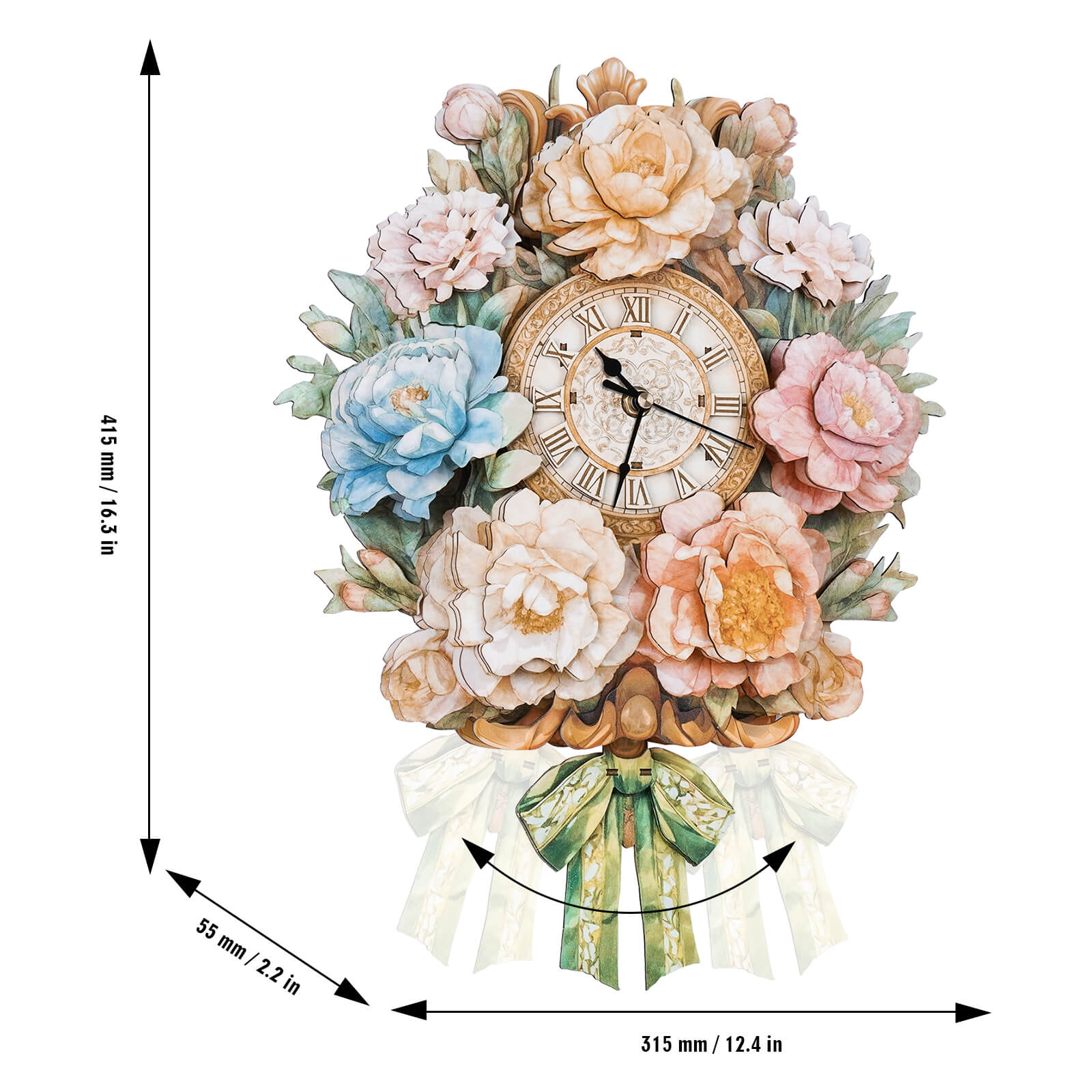 BouquetDIY Wooden Clock, 3D Puzzle Craft Kit