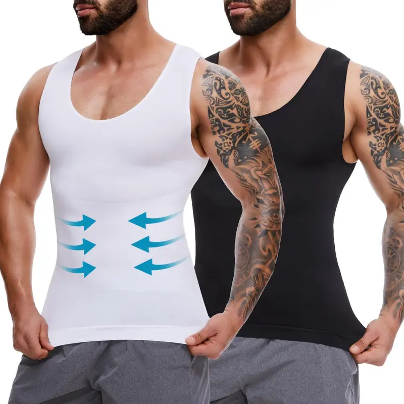 Men's Body-Shaping Vest — Moderate-Compression Shapewear. Crafted from comfortable, stretchy, and lightweight fabric that is breathable and gentle on the skin.