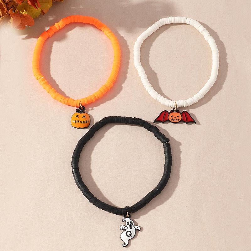 Fashionable And Creative Pumpkin Bat Ghost Design Bracelet