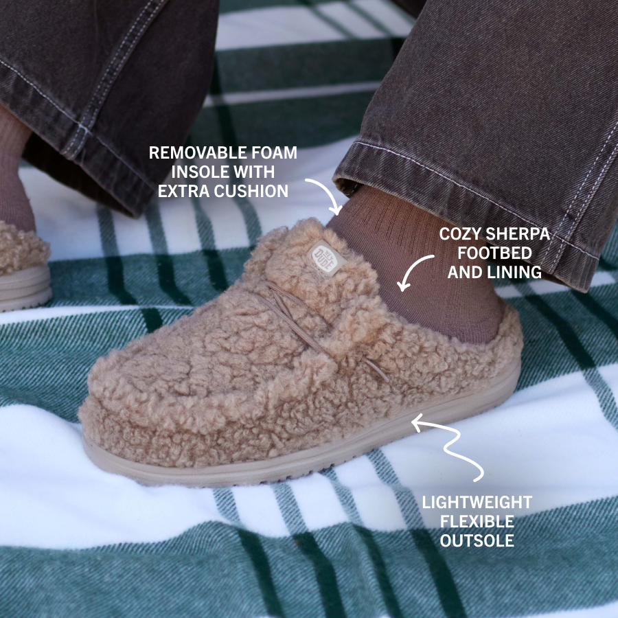 Wally Slipper - Cozy Timber Wolf